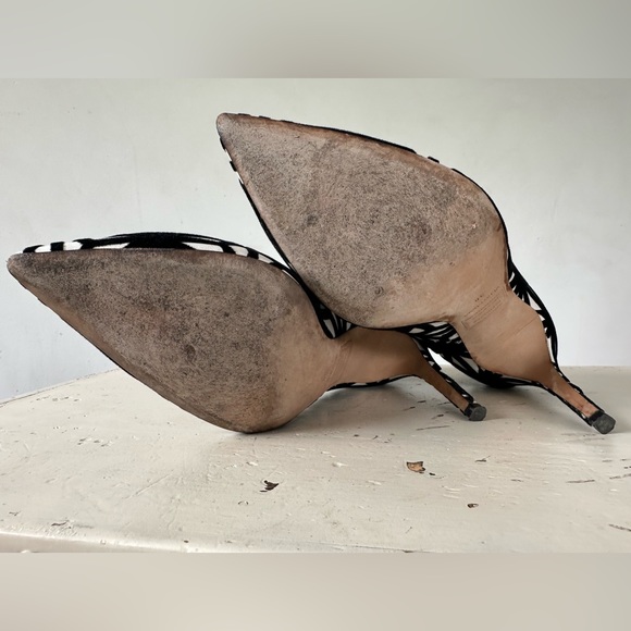 Dsquared2 Black and White Geometric Stiletto Print Pumps Women's Size 38 US 7 - Picture 9 of 13